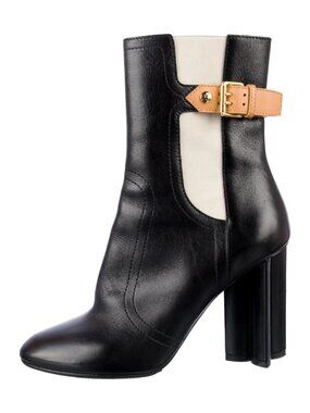 Louis Vuitton Silhouette Ankle Boot Leather BLACK Boots SIZE 7